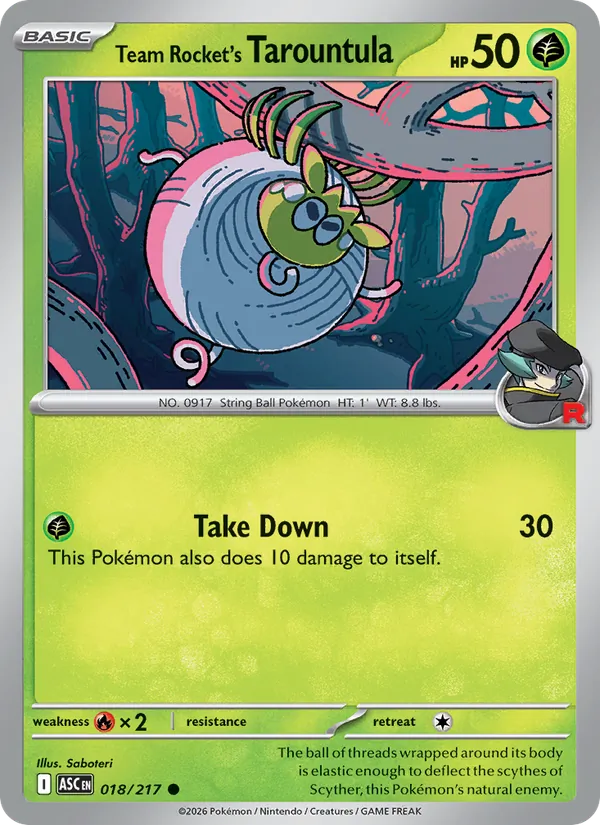 Team Rocket's Tarountula 018/217