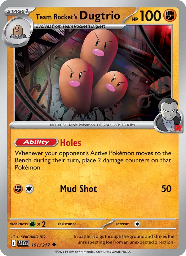 Team Rocket's Dugtrio 101/217