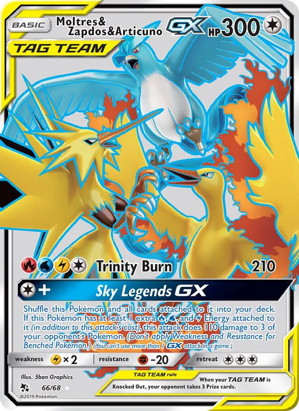 Moltres & Zapdos & Articuno GX 66/68
